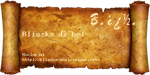 Bliszka Ábel névjegykártya